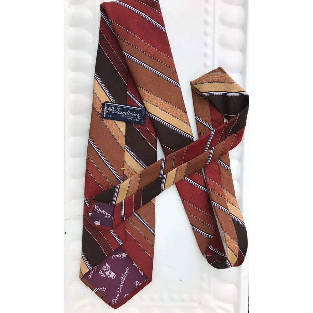 VTG TOWNCRAFT PAR EXCELLENCE Neck Tie Italy SIlk Groovy Disco MCM Browns Mod 70s